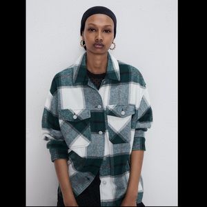 Nwt Zara Plaid Shirt Jacket 